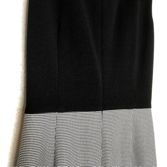 WHBM black twisted collar houndstooth skirt sleeveless sheath dress size 2 NWT - Picture 12 of 15